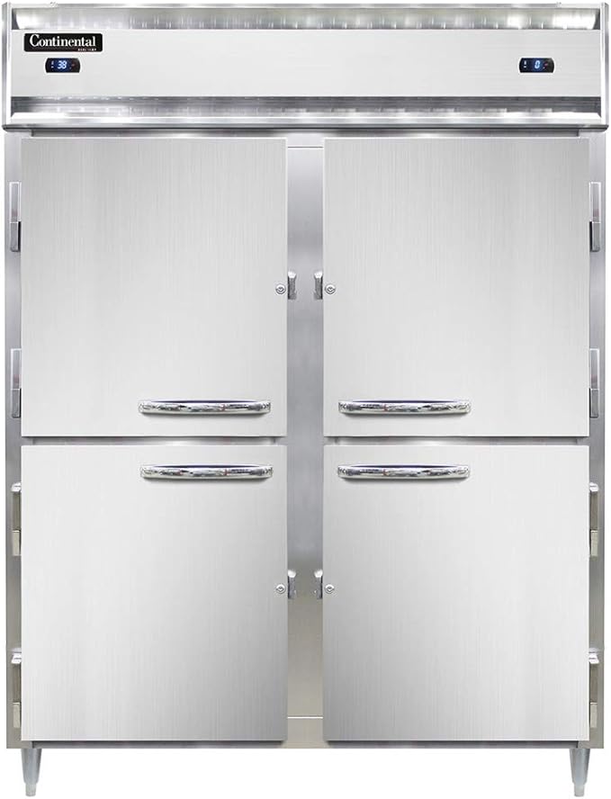 DL2RFE-SS-PT-HD Designer Line Extra-Wide Two Section Pass-Thru Refrigerator/Freezer, 57" W, Full Stainless & Half-Height Doors