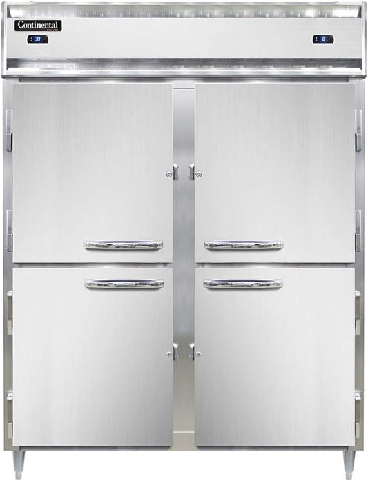DL2RFE-SS-PT-HD Designer Line Extra-Wide Two Section Pass-Thru Refrigerator/Freezer, 57" W, Full Stainless & Half-Height Doors