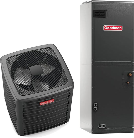 Goodman 3 Ton 15.2 SEER2 Air Conditioning System (9-Speed Motor) - Free Thermostat Included - GSXN403610-AMST42CU14