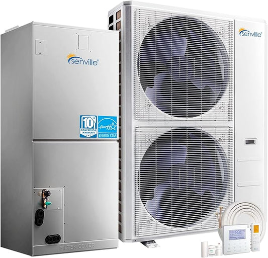 Senville 3 Ton Central Air Conditioner Heat Pump Split System, 36,000 BTU, Inverter, Variable Speed, 208/230V